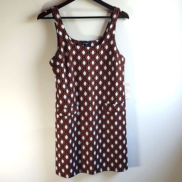 New With Tags Eclipse Size Small Sleeveless Retro Print Jumper With Flap Pockets - Picture 6 of 12